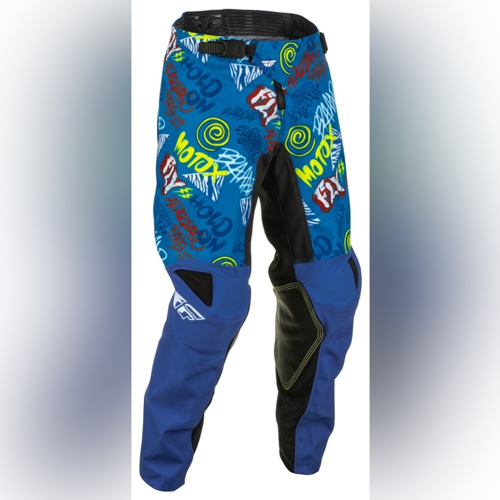 NWOT Fly Racing Youth Kinetic Rebel Blue Motocross Pants Size 26 Dirt Bike MX